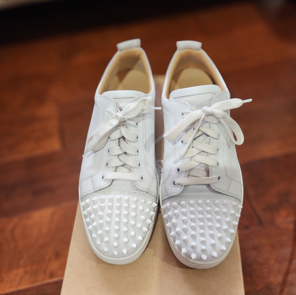Chrsitian Louboutin Junior Spike White Mens Sneakers Size 43.5